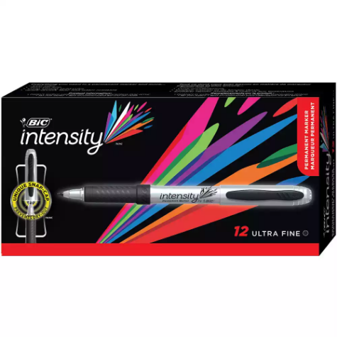 Picture of BIC INTENSITY PERMANENT MARKER BULLET ULTRA FINE BLACK BOX 12