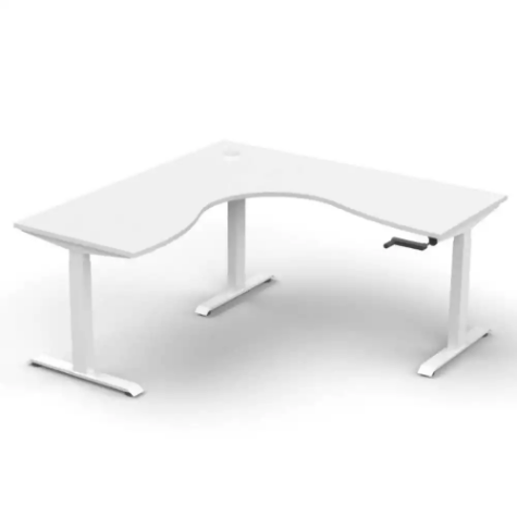 Picture of RAPIDLINE BOOST CRANK CORNER WORKSTATION 1800 X 1500 X 750MM NATURAL WHITE TOP AND WHITE SATIN FRAME