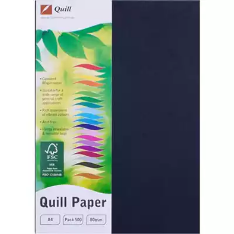 Picture of QUILL XL MULTIOFFICE COLOURED A4 COPY PAPER 80GSM BLACK PACK 500 SHEETS