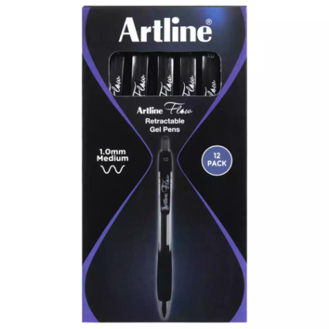 Picture of ARTLINE FLOW RETRACTABLE BALLPOINT PEN 1.0MM BLACK BOX 12