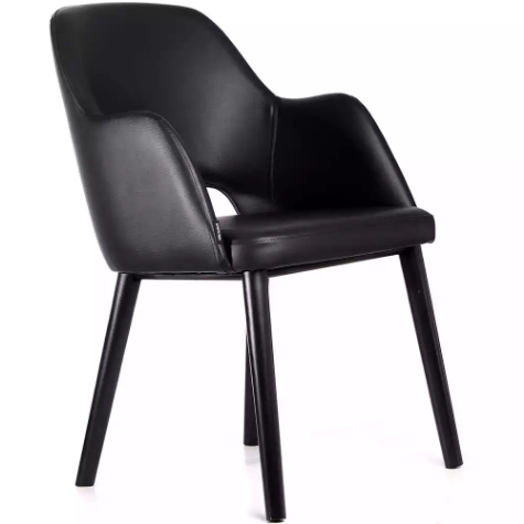 Picture of DURAFURN SORBET ARM CHAIR BLACK LEGS BLACK VINYL SEAT