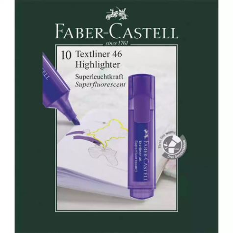 Picture of FABER-CASTELL TEXTLINER ICE HIGHLIGHTER CHISEL VIOLET BOX 10