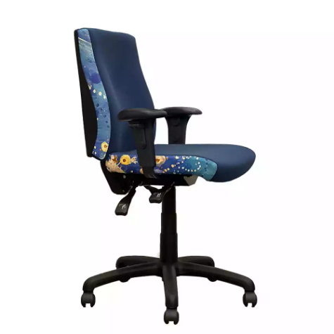 Picture of ORANGE DUST SPECTRUM KATHERINE OFFICE CHAIR WITH ARMS MEDIUM BACK 510 X 450 X 910MM OCEAN BLUE