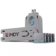 Picture of LINDY 40452 USB PORT BLOCKER WITH KEY PACK 4 BLUE