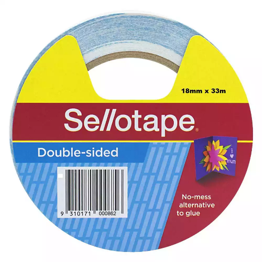 Picture of SELLOTAPE DOUBLE SIDED TAPE MEDIUM 18MM X 33M