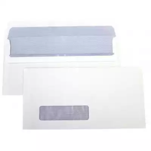 Picture of CUMBERLAND DL ENVELOPES SECRETIVE WALLET WINDOWFACE SELF SEAL EASY OPEN 80GSM 110 X 220MM WHITE BOX 500