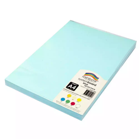 Picture of RAINBOW SYSTEM BOARD 150GSM A4 BLUE PACK 100