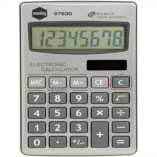 Picture of MARBIG CALCULATOR HANDHELD 8 DIGIT SILVER