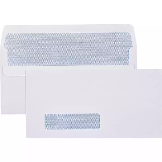 Picture of CUMBERLAND DLX ENVELOPES SECRETIVE WALLET WINDOWFACE (28 X 95) SELF SEAL 80GSM 235 X 120MM WHITE BOX 500