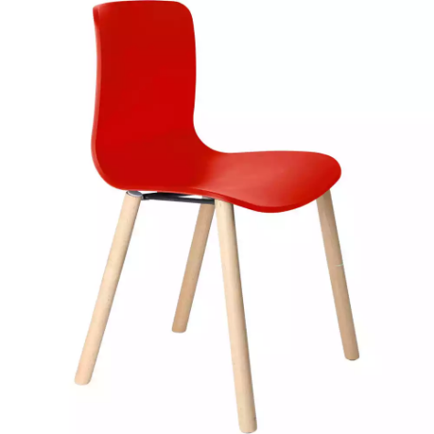 Picture of DAL ACTI CHAIR 4-LEG TIMBER FRAME RED POLYPROP SHELL