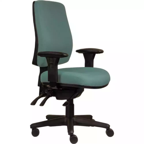 Picture of ERGOSELECT SPARK ERGONOMIC CHAIR HIGH BACK 3 LEVER SEAT SLIDE BLACK NYLON BASE ADJUSTABLE ARMS TEAL