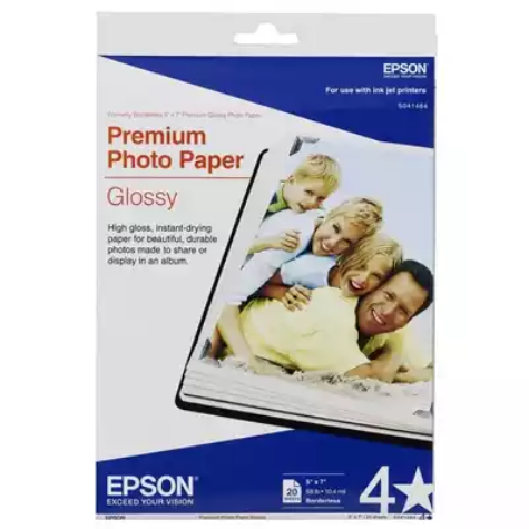 Picture of EPSON C13S042544 GLOSSY PHOTO PAPER 200GSM 5 X 7 INCH WHITE PACK 20