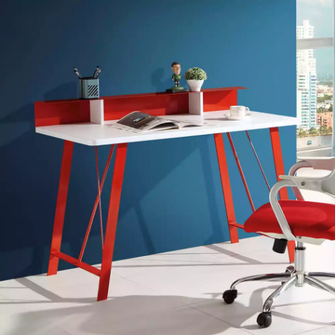 Picture of SYLEX BATON ROUGE COMPUTER DESK 1200 X 600 X 865MM RED/WHITE