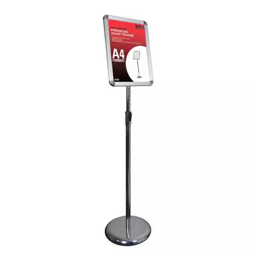 Picture of MANHATTAN SNAP FRAME FOYER STAND A4 SILVER