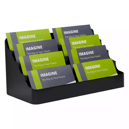 Picture of DEFLECTO BUSINESS CARD HOLDER RECYCLED LANDSCAPE 8-POCKET 4-TIER BLACK