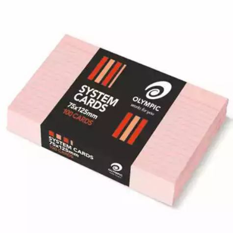 Picture of OLYMPIC RULED SYSTEM CARDS 75 X 125MM PINK PACK 100