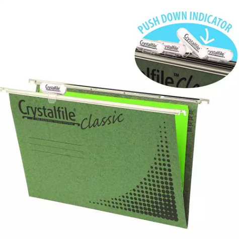 Picture of CRYSTALFILE CLASSIC SUSPENSION FILES FOOLSCAP GREEN PACK 20