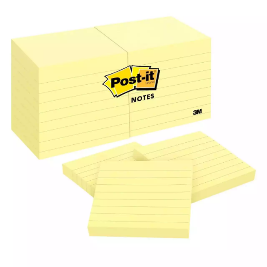 Picture of POST-IT 630SS LINED NOTES 76 X 76MM YELLOW