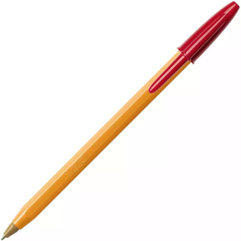 Picture of BIC ORIGINAL ORANGE BALLPOINT PENS FINE RED BOX 12