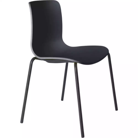 Picture of DAL ACTI CHAIR 4-LEG BLACK POWDERCOAT FRAME CHARCOAL POLYPROP SHELL