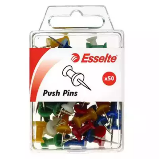 Picture of ESSELTE PUSH PINS ASSORTED PACK 50