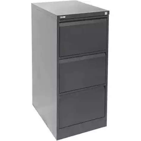 Picture of GO STEEL FILING CABINET 3 DRAWERS 460 X 620 X 1016MM BLACK RIPPLE