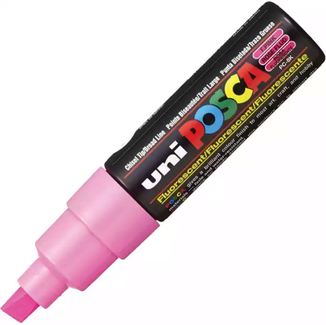 Picture of POSCA PC-8K PAINT MARKER CHISEL BROAD 8MM FLORESCENT PINK