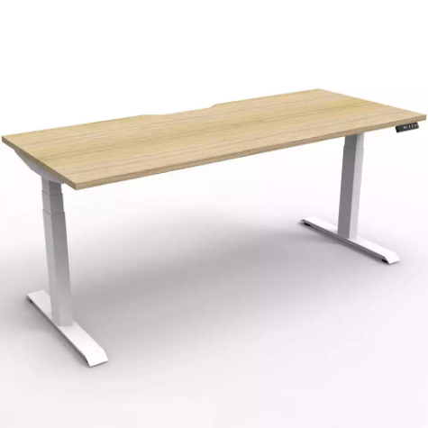 Picture of RAPIDLINE BOOST PLUS HEIGHT ADJUSTABLE SINGLE SIDED WORKSTATION 1200 X 750MM NATURAL OAK TOP / WHITE FRAME