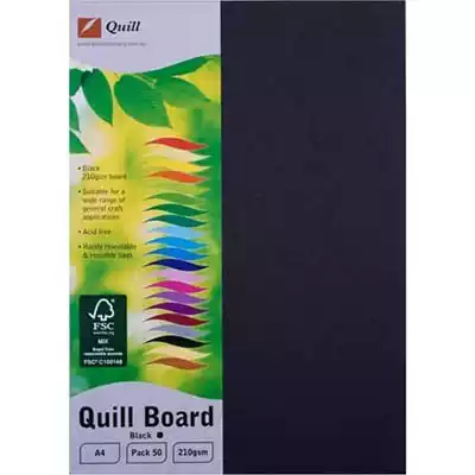 Picture of QUILL XL MULTIBOARD 210GSM A4 BLACK PACK 50