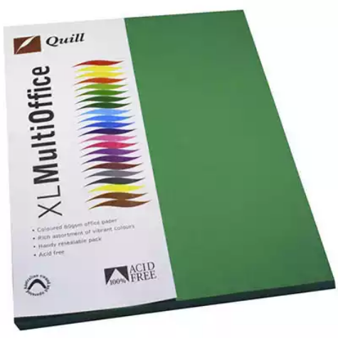 Picture of QUILL COLOURED A4 COPY PAPER 80GSM EMERALD PACK 100 SHEETS