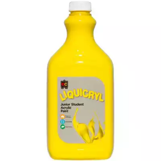 Picture of EDUCATIONAL COLOURS LIQUICRYL JUNIOR STUDENT PAINT 2 LITRE BRILLIANT YELLOW