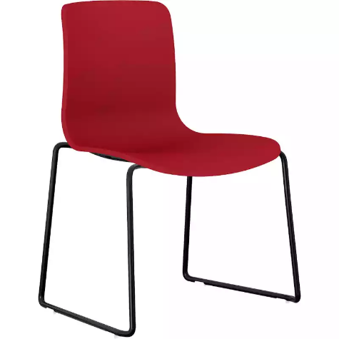 Picture of DAL ACTI CHAIR SLED BASE BLACK POWDERCOAT FRAME RED SHELL