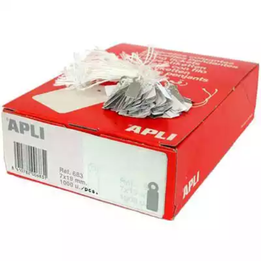 Picture of APLI STRUNG TICKETS 18 X 29MM WHITE BOX 1000