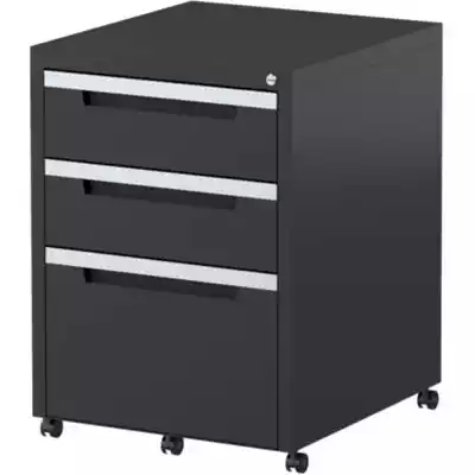 Picture of STEELCO CLASSIC MOBILE PEDESTAL 3-DRAWER LOCKABLE 630 X 470 X 515MM GRAPHITE RIPPLE