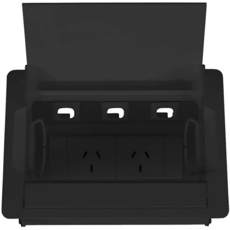 Picture of RAPIDLINE TABLE SURFACE MOUNTED SERVICE BOX 2-GPO BLACK POWERCOAT