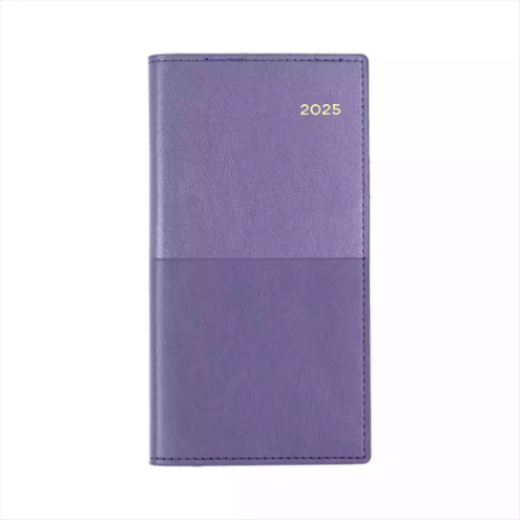 Picture of COLLINS VANESSA SLIMLINE 375.V55 DIARY WEEK TO VIEW B6/7 LANDSCAPE PURPLE