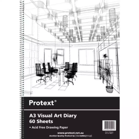 Picture of PROTEXT VISUAL ART DIARY WITH PP COVER 110GSM 120 PAGE A3