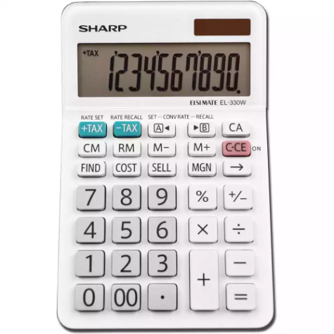 Picture of SHARP EL-330WB DESKTOP CALCULATOR 10 DIGIT WHITE