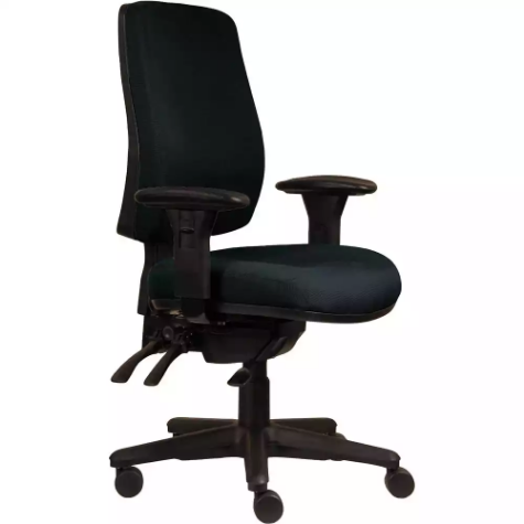 Picture of ERGOSELECT SPARK ERGONOMIC CHAIR HIGH BACK 3 LEVER SEAT SLIDE BLACK NYLON BASE ADJUSTABLE ARMS NAVY