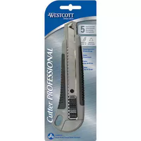 Picture of WESTCOTT PROFESSIONAL KNIFE CUTTER WITH BLADE 18MM GREY