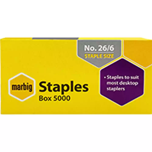 Picture of MARBIG STAPLES 26/6 BOX 5000