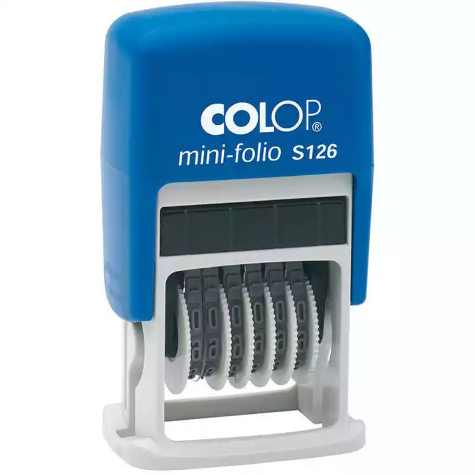 Picture of COLOP S126 MINI-FOLIO SELF-INKING NUMBERER STAMP 6 BAND 4MM BLACK