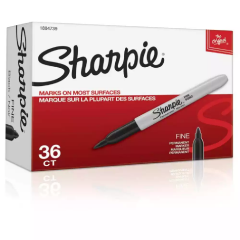 Picture of SHARPIE PERMANENT MARKER FINE POINT BLACK PACK 36