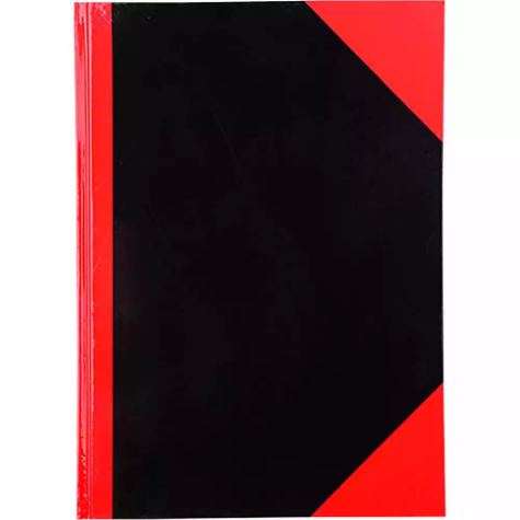 Picture of BLACK AND RED NOTEBOOK CASEBOUND RULED GLOSS COVER 200 LEAF A4