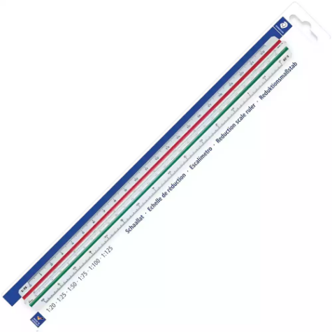 Picture of STAEDTLER 561-98-1BK MARS TRIANGULAR SCALE RULER 300MM WHITE