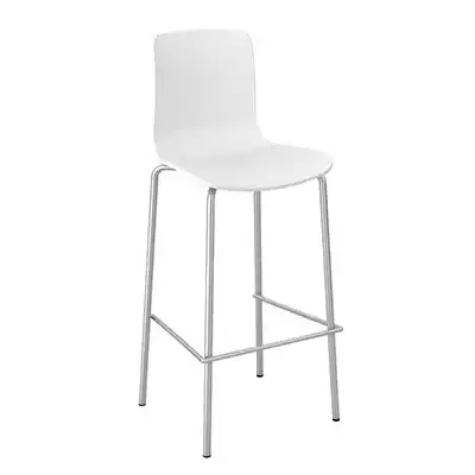 Picture of DAL ACTI CHAIR 4-LEG HIGH BARSTOOL CHROME FRAME WHITE SHELL