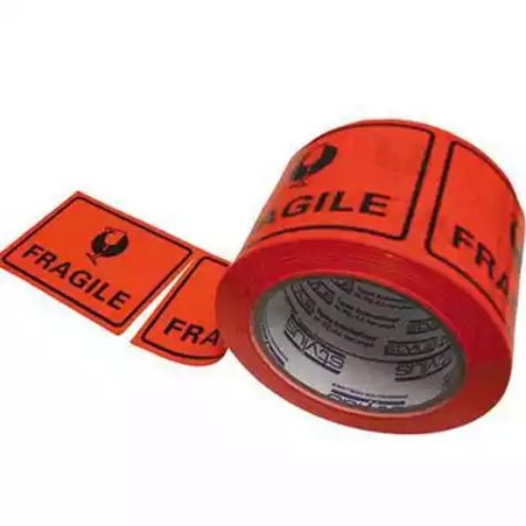 Picture of STYLUS PRINTED PACKAGING LABELS FRAGILE 75 X 50MM FLUORO ROLL 500