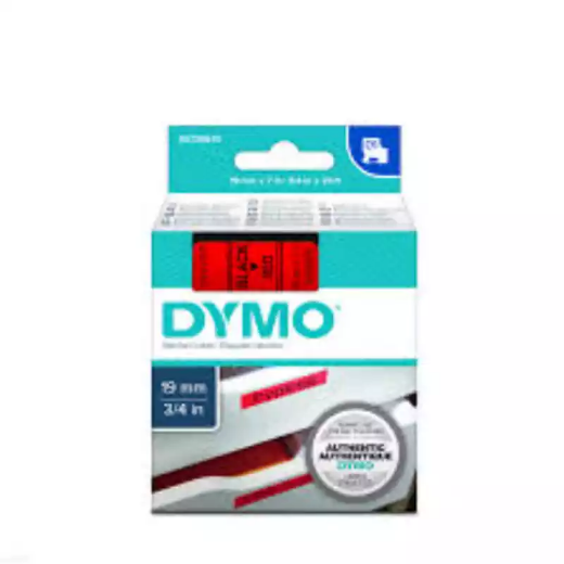 Picture of DYMO 45807 D1 LABELLING TAPE 19MM X 7M BLACK ON RED