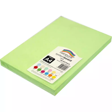 Picture of RAINBOW SYSTEM BOARD 150GSM A4 MINT PACK 100