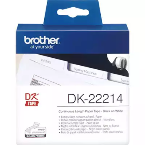 Picture of BROTHER DK-22214 CONTINUOUS PAPER LABEL ROLL 12MM X 30.48M WHITE